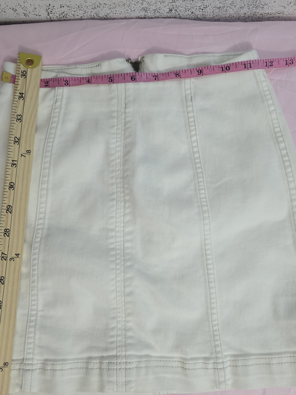Free People White Panel-Seam Mini Skirt Never Worn